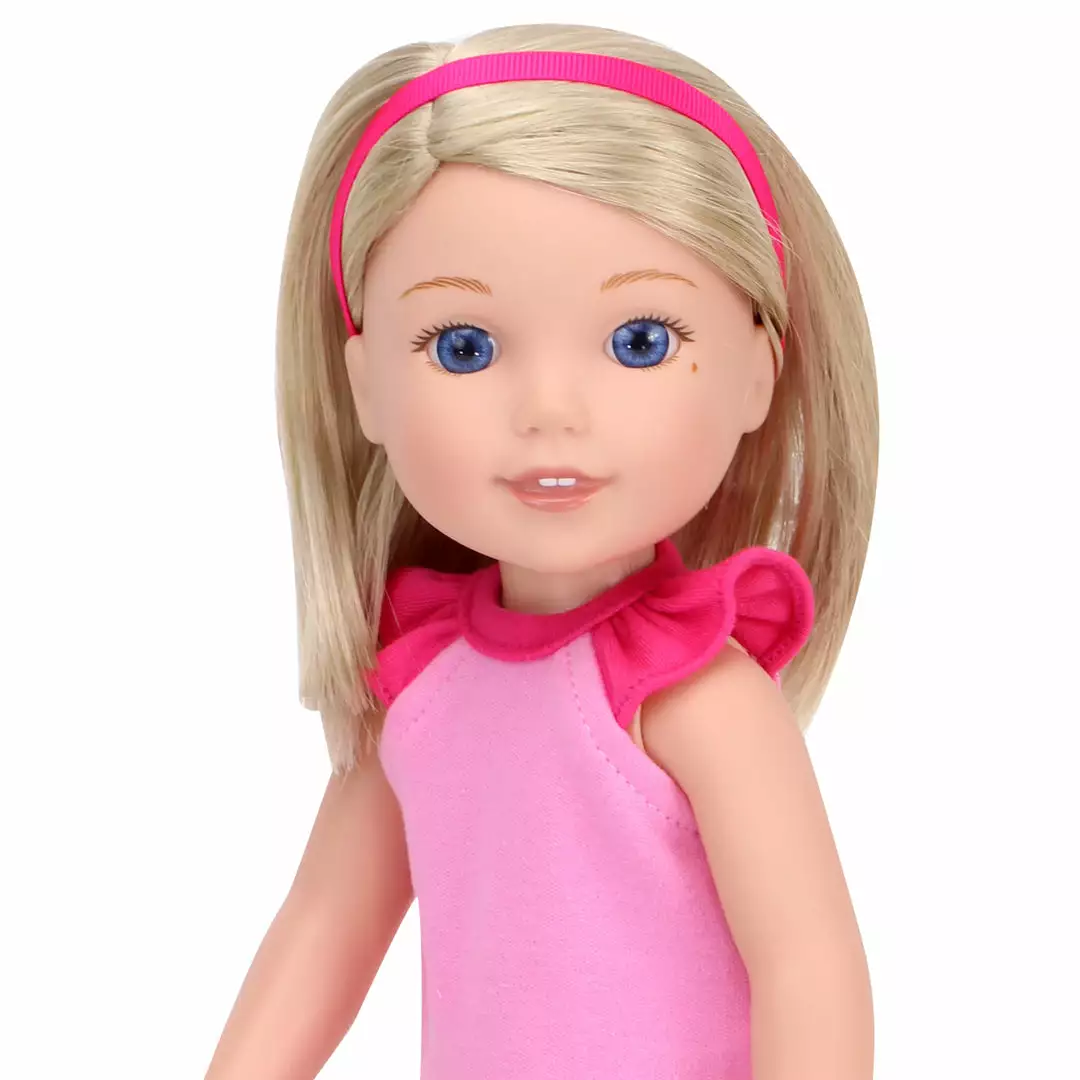 TeamsonUS Sophia's Pajama Set With Slippers For 14.5" Dolls, Pink/Black Kids 6 TeamsonUS Sophia's Pajama Set With Slippers For 14.5" Dolls, Pink/Black Kids