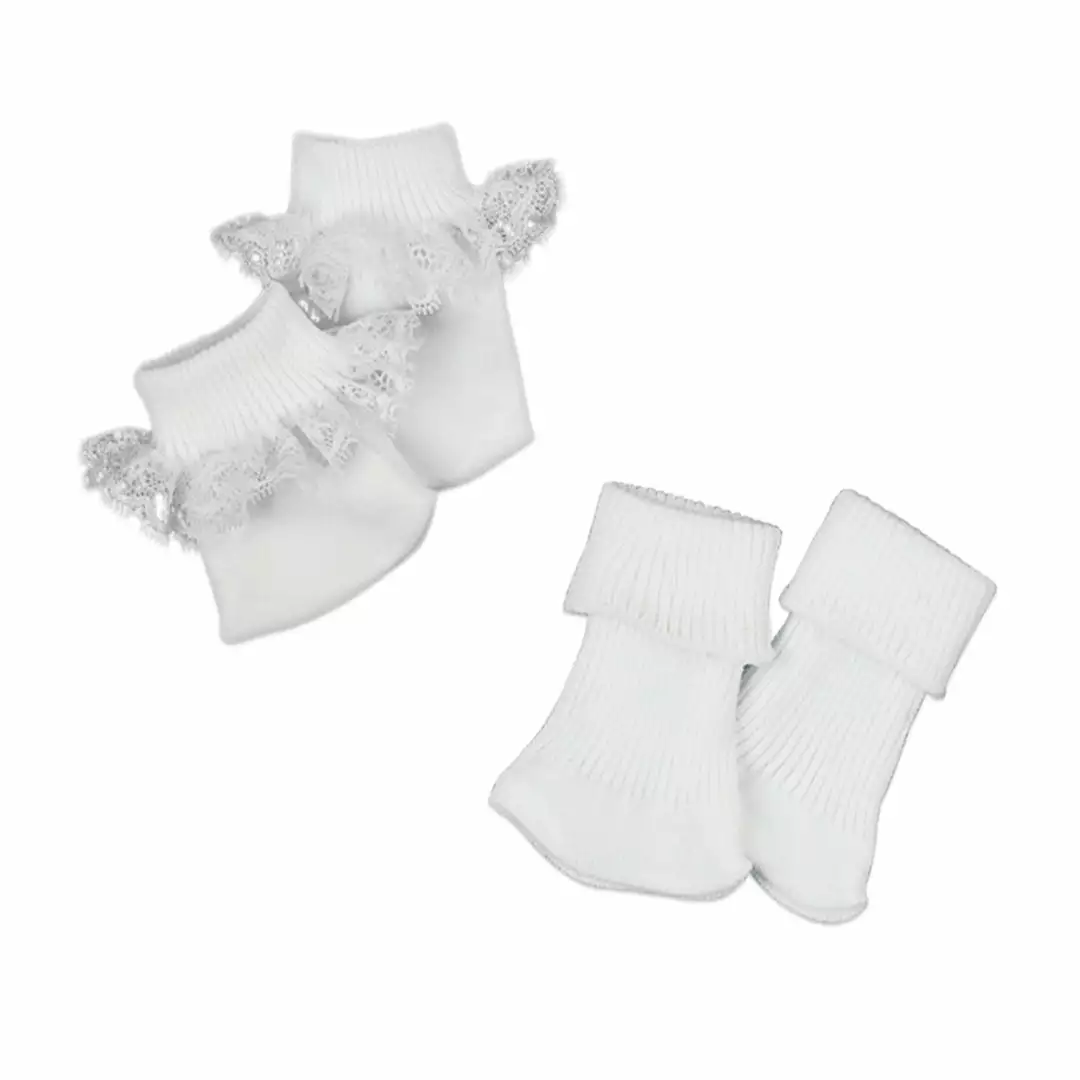 TeamsonUS Sophia's Ribbed Fold Over Cuff Crew Socks For 18" Dolls, White Kids 3 TeamsonUS Sophia's Ribbed Fold Over Cuff Crew Socks For 18" Dolls, White Kids