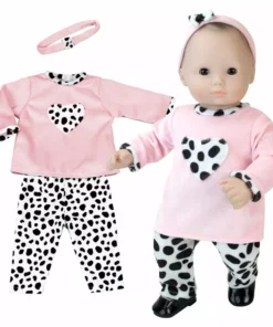 TeamsonUS Sophia's 3 Piece Velour Dalmatian Print Set For 15