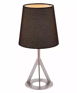 TeamsonUS Teamson Home Aria 15" Modern Table Lamp With Round Shade, Brass/Black