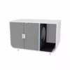 TeamsonUS Teamson Pets Large Dyad Wooden Cat Litter Box Enclosure And Side Table, Alpine White/Gray