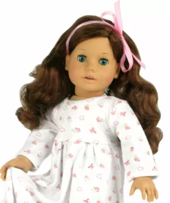 TeamsonUS Sophia's Floral Print Nightgown For 18'' Dolls, White 8 TeamsonUS Sophia's Floral Print Nightgown For 18'' Dolls, White