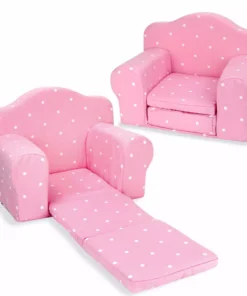 TeamsonUS Sophia's Polka Dot Pull-Out Chair Bed For 18'' Dolls, Pink