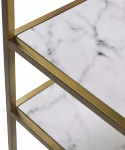 TeamsonUS Teamson Home Marmo Modern Marble-Look 5-Tier Display Shelf, Marble/Brass