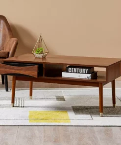 TeamsonUS Teamson Home Dawson Modern Wooden Coffee Table With Storage, Walnut 12 TeamsonUS Teamson Home Dawson Modern Wooden Coffee Table With Storage, Walnut