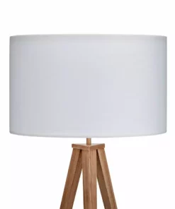 TeamsonUS Teamson Home Romanza 60" Postmodern Tripod Floor Lamp With Drum Shade, Natural/White 11 TeamsonUS Teamson Home Romanza 60