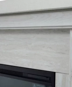 TeamsonUS New Teamson Home Hestia Electric Fireplace Mantel With Gray Faux Marble, White