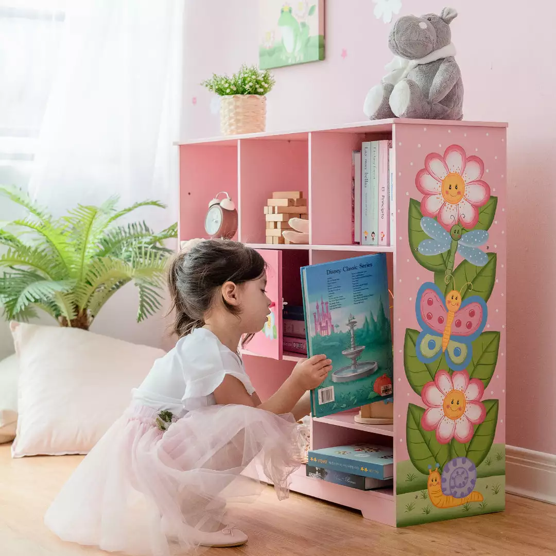 TeamsonUS Fantasy Fields Kids Painted Wooden Magic Garden Adjustable Cube Bookshelf, Pink 7 TeamsonUS Fantasy Fields Kids Painted Wooden Magic Garden Adjustable Cube Bookshelf, Pink