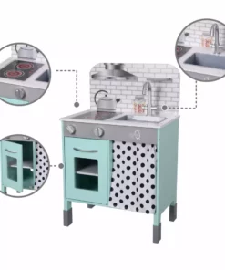 TeamsonUS Teamson Kids Little Chef Philly Modern Wooden Kitchen Playset, Mint/White 16 TeamsonUS Teamson Kids Little Chef Philly Modern Wooden Kitchen Playset, Mint/White