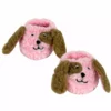 TeamsonUS Sophia's Sherpa Puppy Dog Face Slippers For 18" Dolls, Pink/Brown