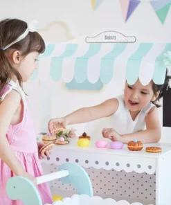 TeamsonUS Teamson Kids My Dream Bakery Shop, Treat Stand And Dessert Cart, White