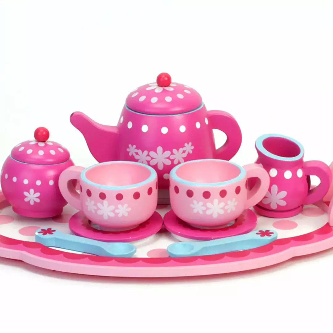 TeamsonUS Sophia's 10 Piece Wooden Tea Party Set, Pink 8 TeamsonUS Sophia's 10 Piece Wooden Tea Party Set, Pink