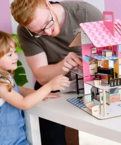 TeamsonUS Teamson Kids 360 Pop Dollhouse With 12 Accessories For 3.5" Dolls, Multicolor 12 TeamsonUS Teamson Kids 360 Pop Dollhouse With 12 Accessories For 3.5