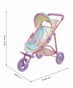 TeamsonUS Kids Olivias Little World Magical Dreamland Jogging Doll Stroller, Iridescent