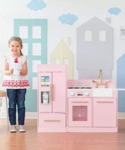 TeamsonUS Teamson Kids - Little Chef Chelsea Modern Play Kitchen - Pink / Gold