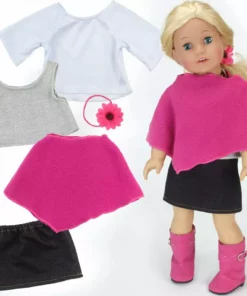 TeamsonUS Sophia's 11 Piece Spring Set For 18" Dolls, Pink/Black 12 TeamsonUS Sophia's 11 Piece Spring Set For 18