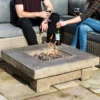 TeamsonUS Teamson Home 35" Square Retro Wood Look Gas Fire Pit 1 TeamsonUS Teamson Home 35" Square Retro Wood Look Gas Fire Pit