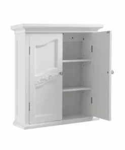 TeamsonUS Teamson Home Versailles Wooden Wall Cabinet With 2 Shelves, White
