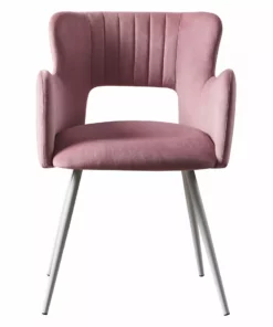 TeamsonUS Teamson Home Mid-Century Waverly Armchair With Metal Legs, Pastel Pink