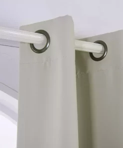 TeamsonUS Teamson Home 84" Tripoli Premium Solid Insulated Thermal Blackout Window Curtain Panels With Grommets, Oyster 8 TeamsonUS Teamson Home 84