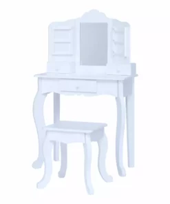 TeamsonUS Fantasy Fields Little Princess Anna Vanity Set With Mirror, Drawers, Jewelry Storage, And Stool, White New