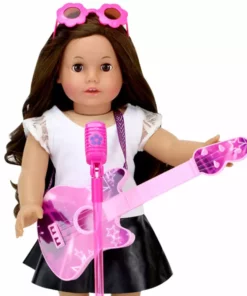 TeamsonUS Kids Sophia's Rock 'n Roll Music Set With Guitar, Sunglasses And Microphone For 18" Dolls, Pink 10 TeamsonUS Kids Sophia's Rock 'n Roll Music Set With Guitar, Sunglasses And Microphone For 18