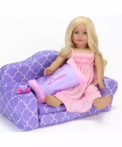 TeamsonUS Sophia's Plush Pull Out Couch/Double Bed Sized For 18