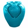TeamsonUS Teamson Home Outdoor Glazed Pot Floor Fountain With LED Lights, Teal 2 TeamsonUS Teamson Home Outdoor Glazed Pot Floor Fountain With LED Lights, Teal