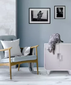 TeamsonUS Teamson Pets Dyad Wooden Cat Litter Box Enclosure And Side Table, Alpine White