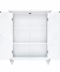 TeamsonUS Teamson Home Versailles Wooden Floor Cabinet With 2 Shelves, White