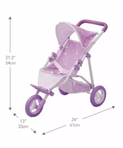 TeamsonUS Olivia's Little World - Baby Doll Jogging Stroller - Purple / Stars Kids