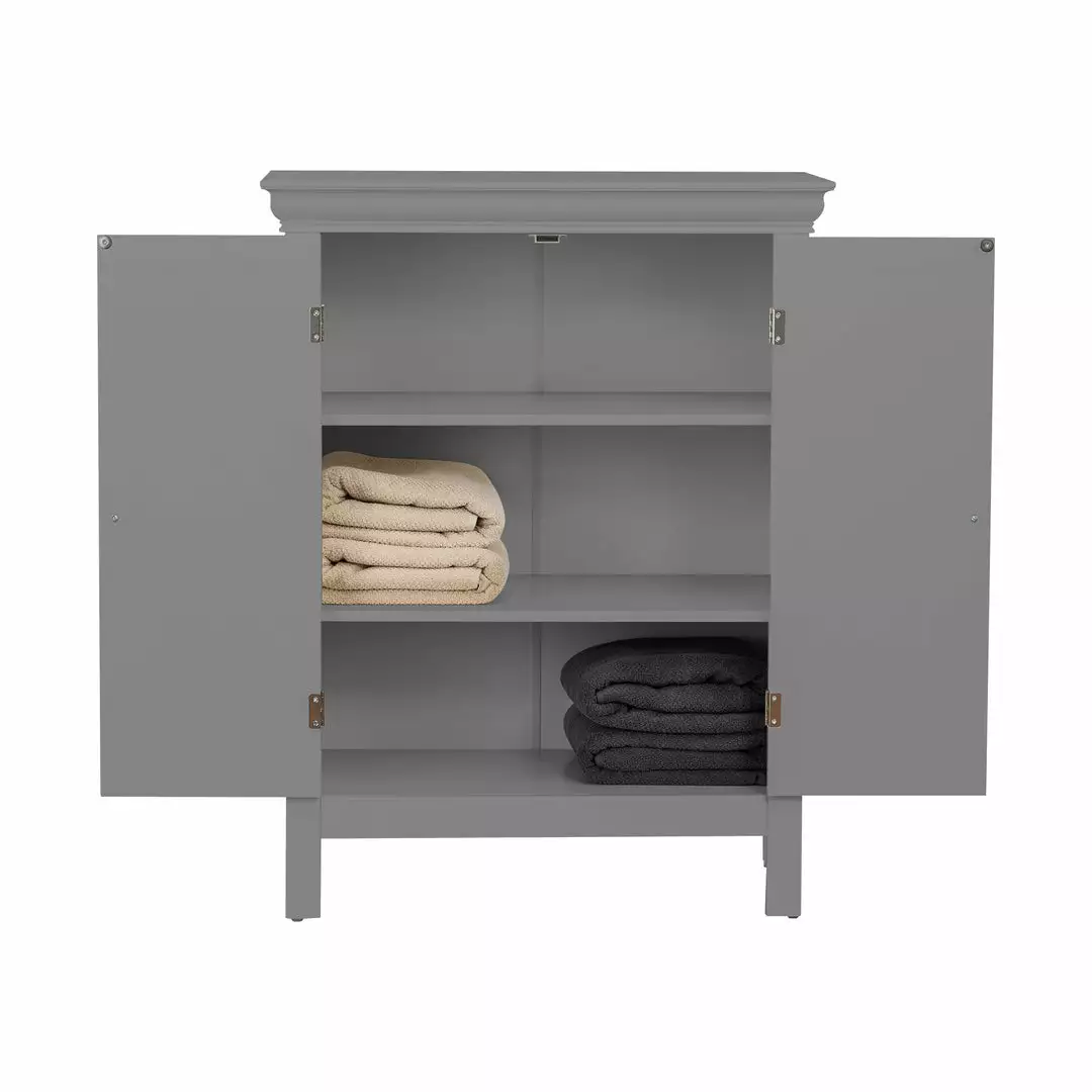TeamsonUS Teamson Home Stratford Contemporary Wooden Floor Storage Cabinet With Two Doors, Gray 7 TeamsonUS Teamson Home Stratford Contemporary Wooden Floor Storage Cabinet With Two Doors, Gray