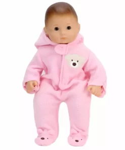 TeamsonUS Kids Sophia's Fleece Bear Hooded Snowsuit Outfit For 15'' Dolls, Light Pink 9 TeamsonUS Kids Sophia's Fleece Bear Hooded Snowsuit Outfit For 15'' Dolls, Light Pink