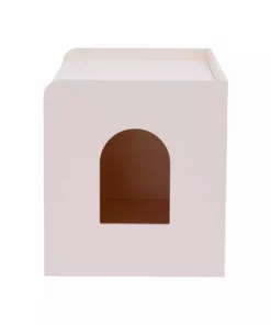 TeamsonUS Teamson Pets Robin Vented Wooden Cat Litter Box Enclosure Storage Bench, White