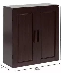 TeamsonUS Teamson Home Catalina Removable Wooden Wall Cabinet With 2 Doors, Espresso