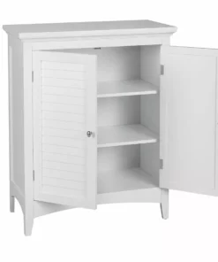 TeamsonUS Teamson Home Glancy Wooden Floor Cabinet With Shutter Doors, White