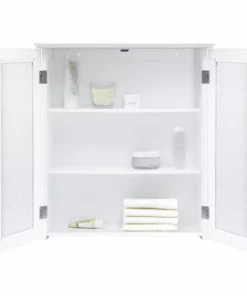 TeamsonUS Teamson Home Connor 2 Door Floor Cabinet With 3 Shelves, White