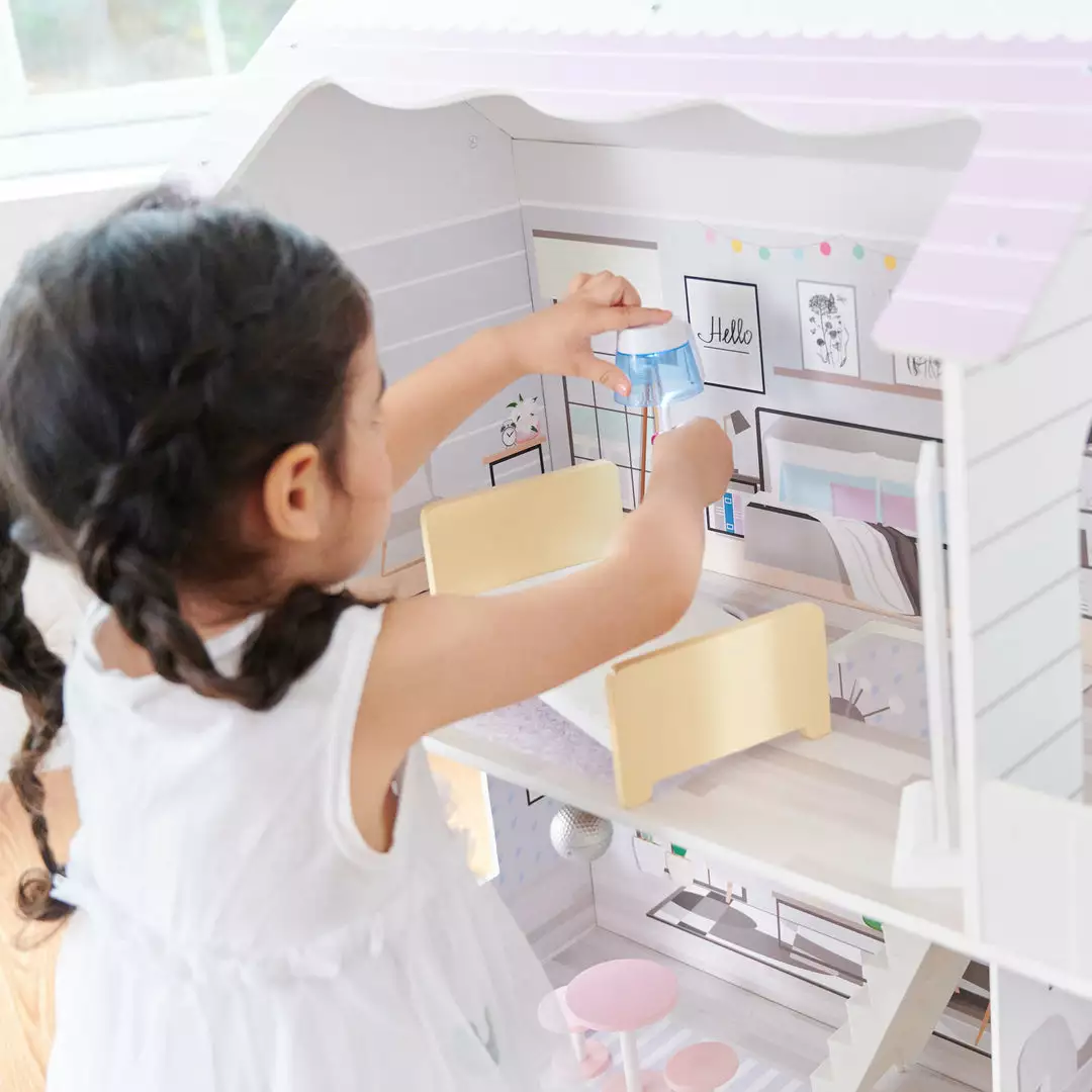 TeamsonUS Olivia's Little World Grand Dollhouse With Garden And Accessories For 12" Dolls, Purple New 9 TeamsonUS Olivia's Little World Grand Dollhouse With Garden And Accessories For 12" Dolls, Purple New