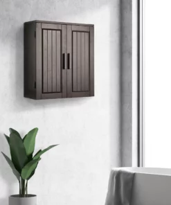 TeamsonUS Teamson Home Catalina Removable Wooden Wall Cabinet With 2 Doors, Espresso