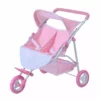 TeamsonUS Olivia's Little World Twinkle Stars Princess Deluxe Baby Doll Stroller, Pink/White