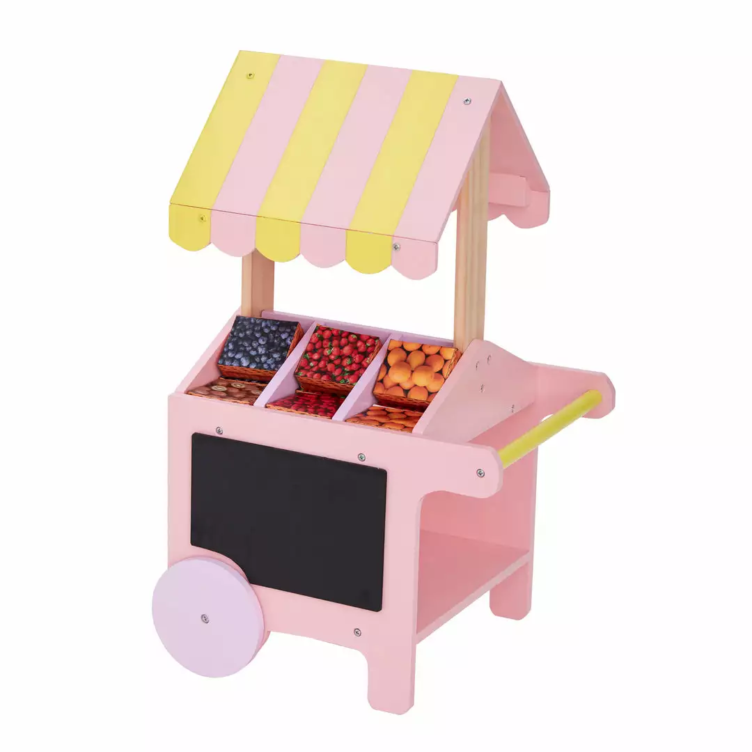 TeamsonUS Kids Olivia's Little World Modern Nordic Princess Doll Pastry Cart With Fruit Boxes, Pink 3 TeamsonUS Kids Olivia's Little World Modern Nordic Princess Doll Pastry Cart With Fruit Boxes, Pink