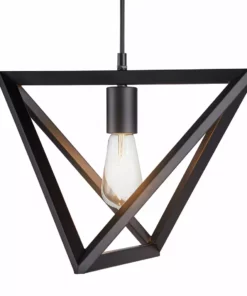 TeamsonUS Teamson Home Armonia Geometric Pendant Lamp, Black