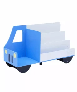 TeamsonUS Fantasy Fields Truck Wooden Display Bookcase, White/Blue