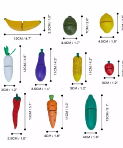 TeamsonUS Teamson Kids Little Chef Frankfurt 21 Piece Wooden Produce Shopping Bag Set With Pretend Fruit And Vegetables, Multicolor