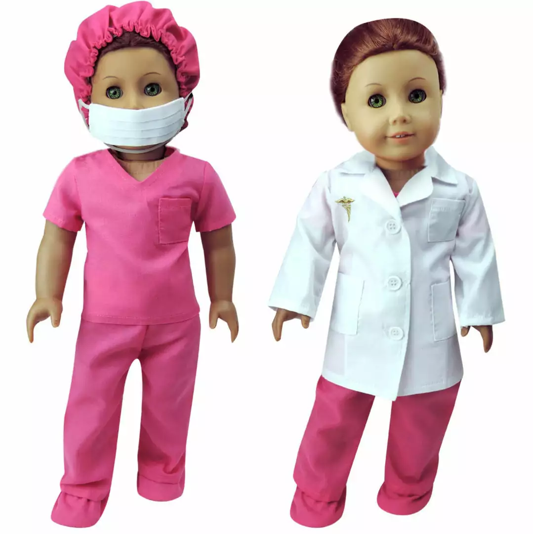 TeamsonUS Sophia's Doll Doctor Scrubs And Lab Coat Set For 18" Dolls 6 TeamsonUS Sophia's Doll Doctor Scrubs And Lab Coat Set For 18" Dolls