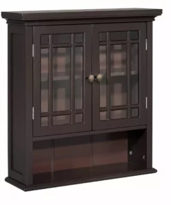 TeamsonUS Teamson Home Neal Wooden 2 Door Wall Cabinet, Dark Espresso