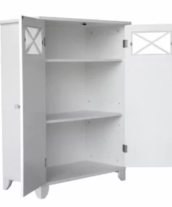 TeamsonUS Teamson Home Dawson Free Standing Floor Storage Cabinet With Adjustable Shelves