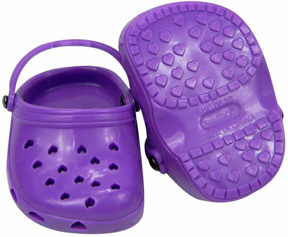 TeamsonUS Kids Sophia's Set Of 2 Purple And Teal Garden Clog Shoe For 18" Dolls 5 TeamsonUS Kids Sophia's Set Of 2 Purple And Teal Garden Clog Shoe For 18" Dolls