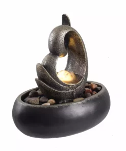 TeamsonUS Teamson Home Tabletop Water Fountain With LED Light, Bronze