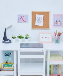 TeamsonUS New Fantasy Fields Wooden Play Desk With Shelves And Chair, White